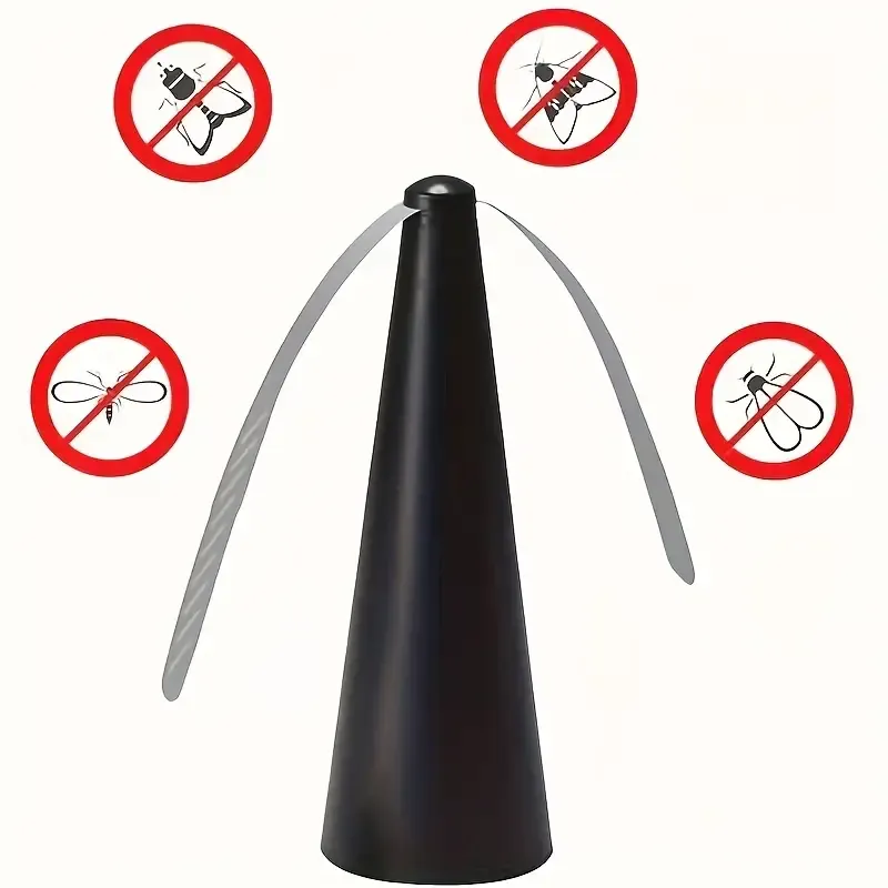 1pc Outdoor Fly Repellent Fan, Multifunctional Fan Leaf Fly Repellent Automatic Fly Catcher Flies And Mosquito Repellent