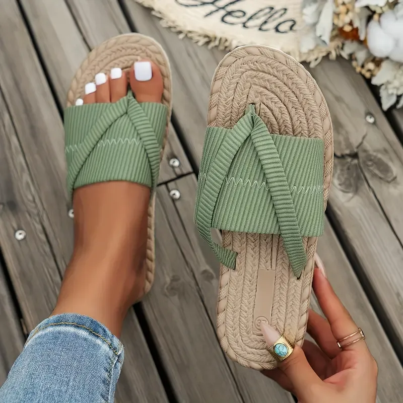 Women's Fashion Summer Slide Sandals - Casual Open Toe, Non-Slip Sole, Thick Platform Flip Flops with Microfiber Lining