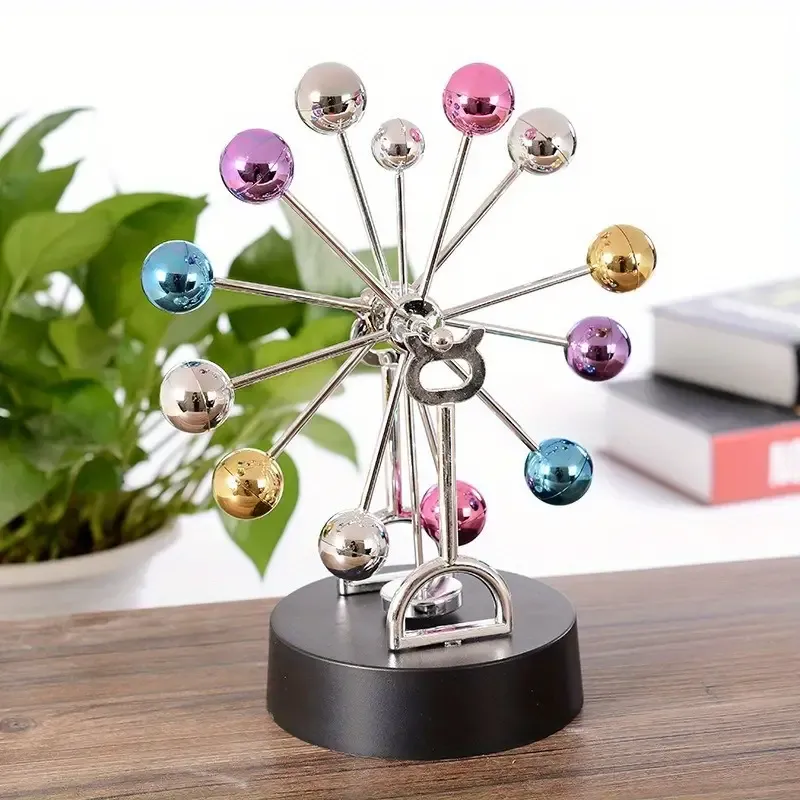 Colorful Magnetic Perpetual Motion Creative Ferris Wheel Desk Ornament with Swing Model - Unique Office Decor & Perfect Couple's Gift