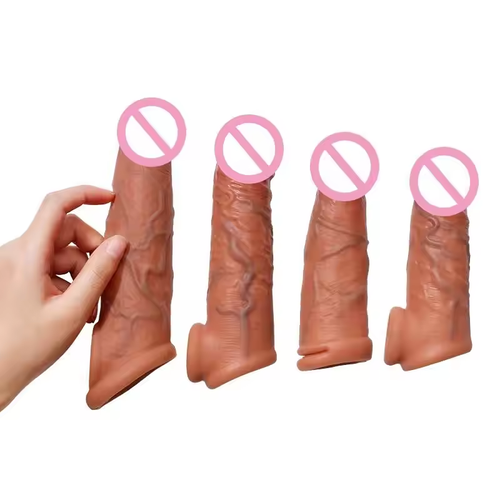 😍😍😍Reusable Penis Sleeve Big Penis Extender Condom Cock Extension Dick Enlargement Sex Toys For Men Enlargement Time Delay