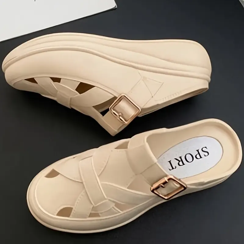 Women's Hollow Out Thick Sole Summer Casual Slides Fashion Slides Thick Bottom Outdoor Slippers