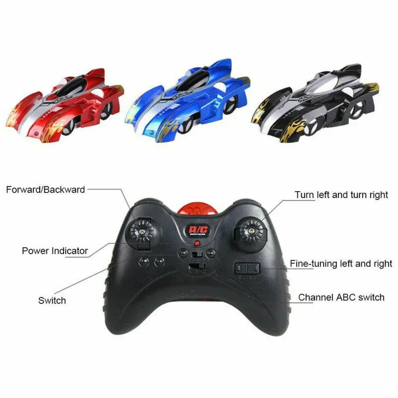 Wall Climbing Remote Control Car Radio Controlled Stunt Racing Kids Driving Toys