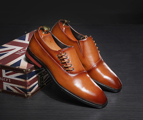 Men's business formal leather shoes British poin
