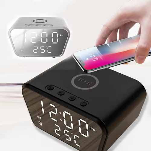 Innovative Trending 3-in-1 Magnetic Multifunction Wireless Charger Digital Alarm Clock for Mobile Phone