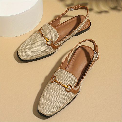 Fashion metal buckle closed toe sandals for women