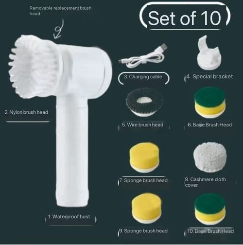 1 Set, Electric Rotary Scrubber Cleaning Brush, Shower Handheld Scrubber, Bathtub Tile Scrubber, 60-120 Minute Running Time Bathroom Scrubber, 280RPM Cordless Power Scrubber, USB Charging Cable Rotary Scrubber, Household Cleaning Supplies