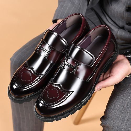 Two-tone brushed color men's shoes