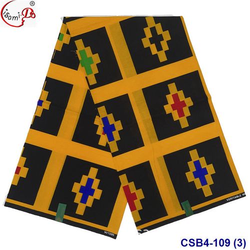 5.49 meter 100% Cotton Ghanaian Ankara Wax Fabric - Soft, Real Wax Printed for Nigerian & African Traditional Dresses - Handcrafted DIY Sewing Material