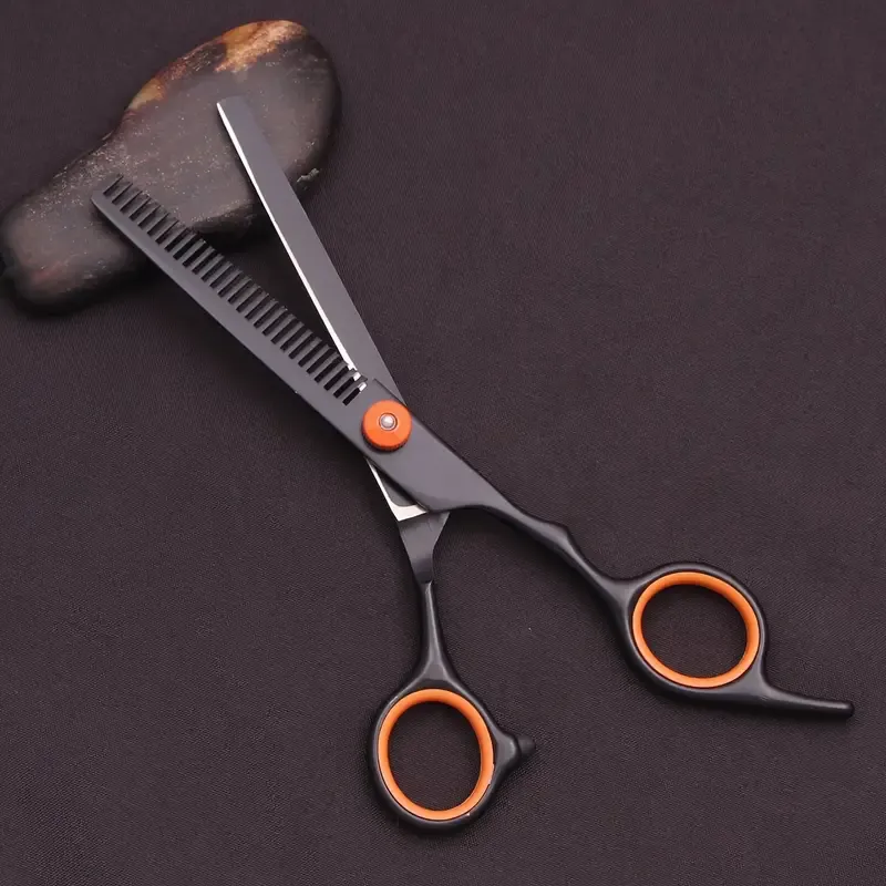 Professional 6-Inch Haircut Scissors Set, Textured Hair Styling Tools with Thinning Shears, Razor Comb & Double-Sided Apple Comb for All Hair Types
