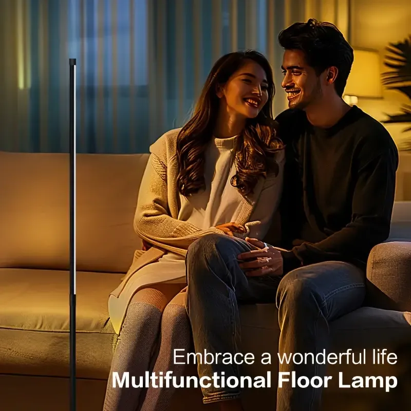 Modern Minimalist LED Corner Floor Lamp - Dimmable Ambient Lighting for Living Room, Bedroom, Office - USB Powered with Metal Stand