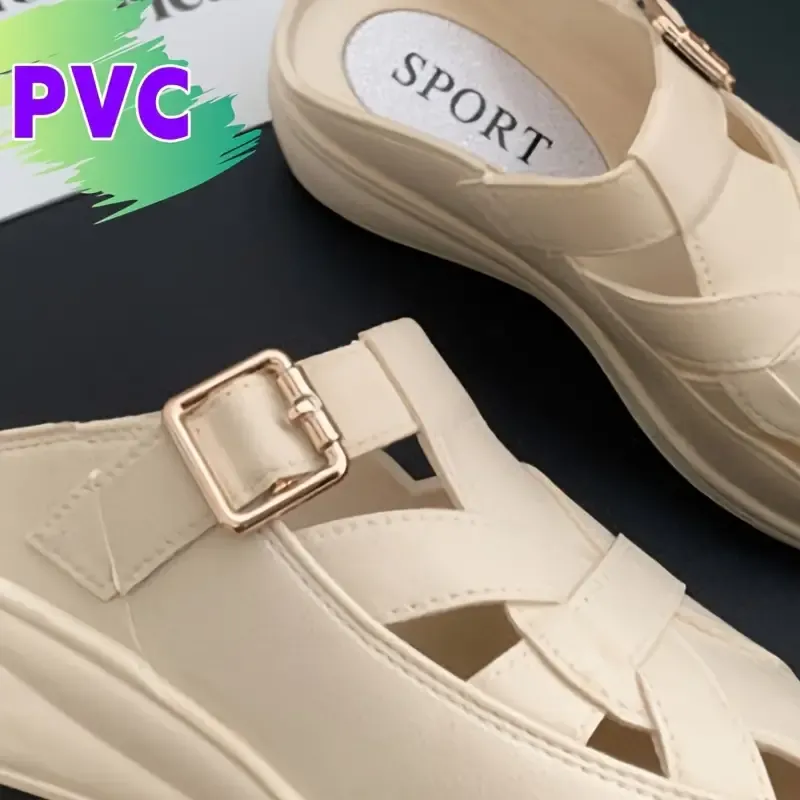 Women's Hollow Out Thick Sole Summer Casual Slides Fashion Slides Thick Bottom Outdoor Slippers