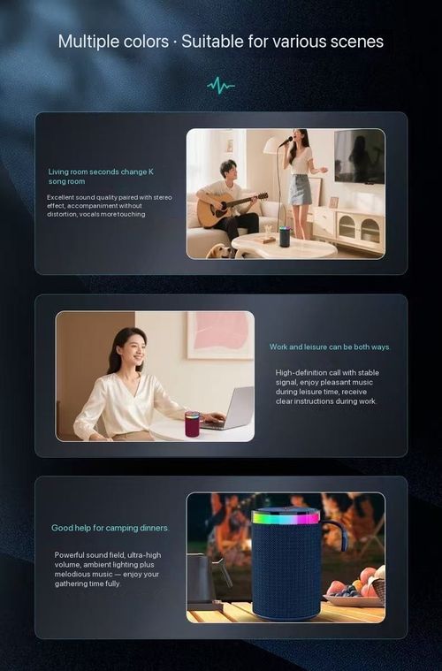 New Bluetooth speaker, portable outdoor mini speaker, home ambient light, subwoofer.