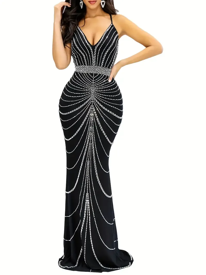 Stunning Glitter Rhinestone Bodycon Dress
