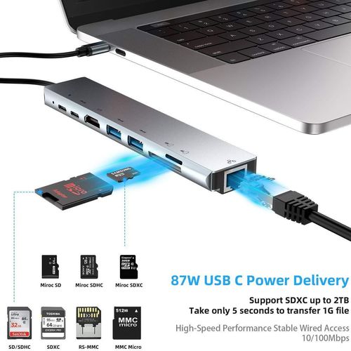 8-in-1 USB-C Hub - 4K HDTV Adapter