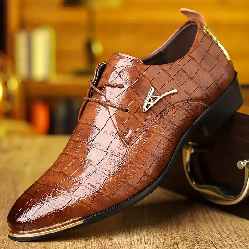 🔥🔥Hot Sale Promotion -Men's PU Leather Oxford Shoes, Formal Dress Shoes For Wedding Party Office