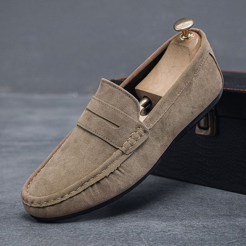 round toe slip on loafers