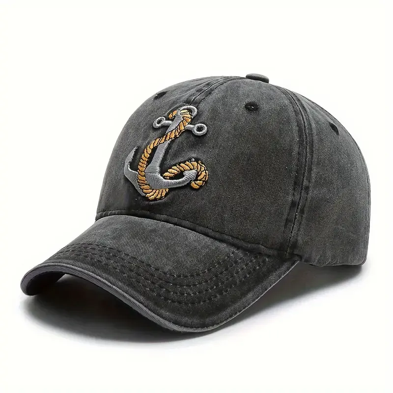 1pc Washed Soft Cotton Men's Denim Baseball Cap 3D Embroidery Casual Outdoor Sports Cap, Ideal Choice For Gifts