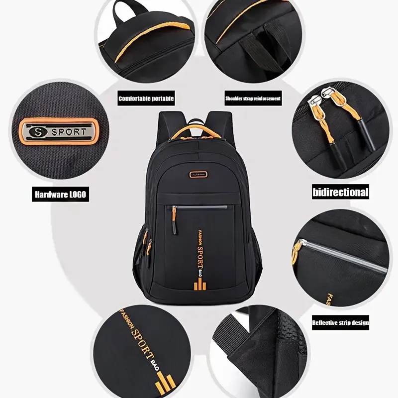 Large Capacity Laptop Backpack, Business Bag With Adjustable Shoulder Straps, Travel Luggage Backpack