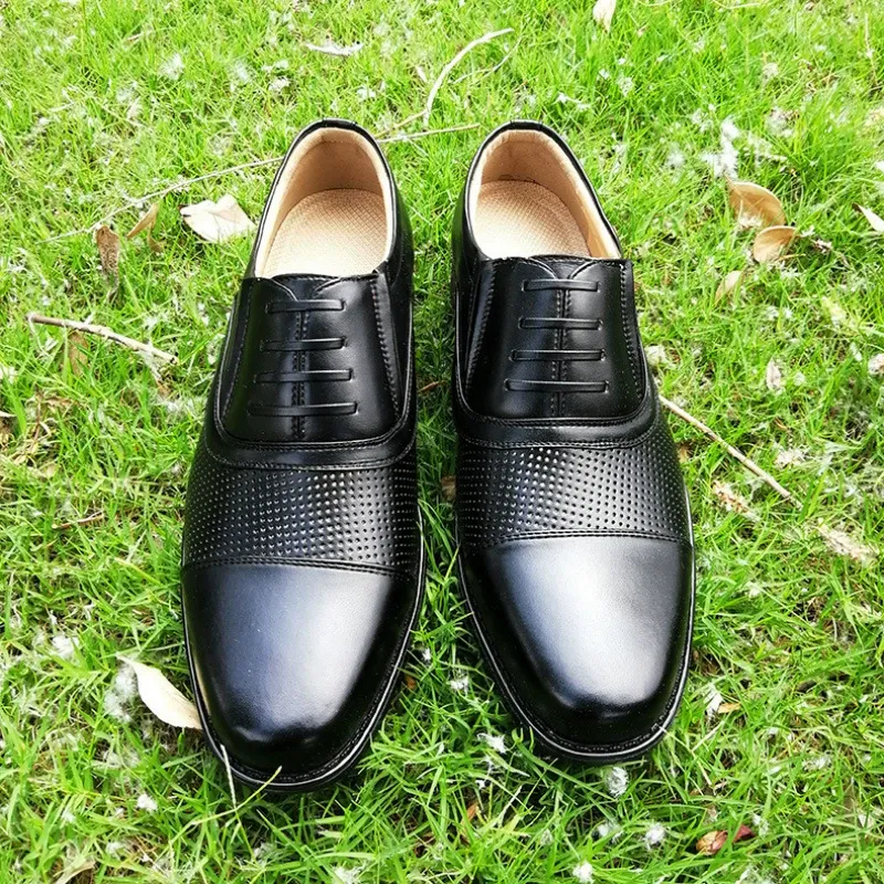 Business formal leather shoes - Summer style open-toe leather shoes
