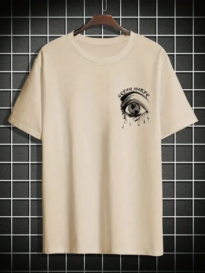 Dream Maker Eyes Print Summer Fitness Men's Sports Short-Sleeve Breathable Casual Commuting Training Quick-drying Fitness T-shirt For Man