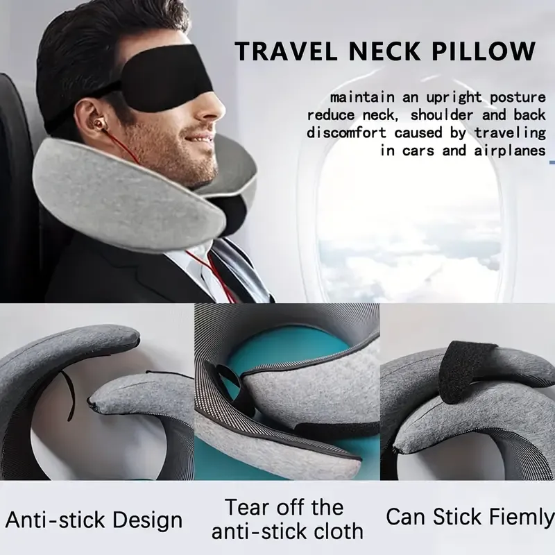 1pc Neck Pillow - Neck Pillow, Wander Plus Travel Pillow, Wander Plus Travel Neck Pillow, Travel Pillow, Memory Foam Neck Pillow For Traveling, For Airplanes, Car, Office, Sleeping Upright