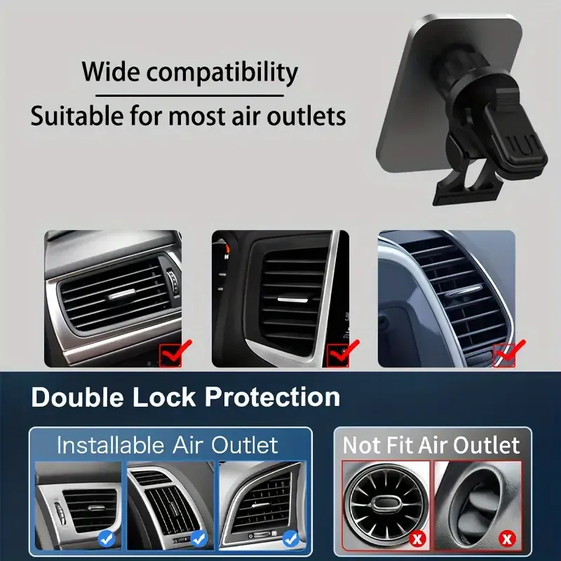 15W Universal Fast Charging Magnetic Wireless Car Phone Holder