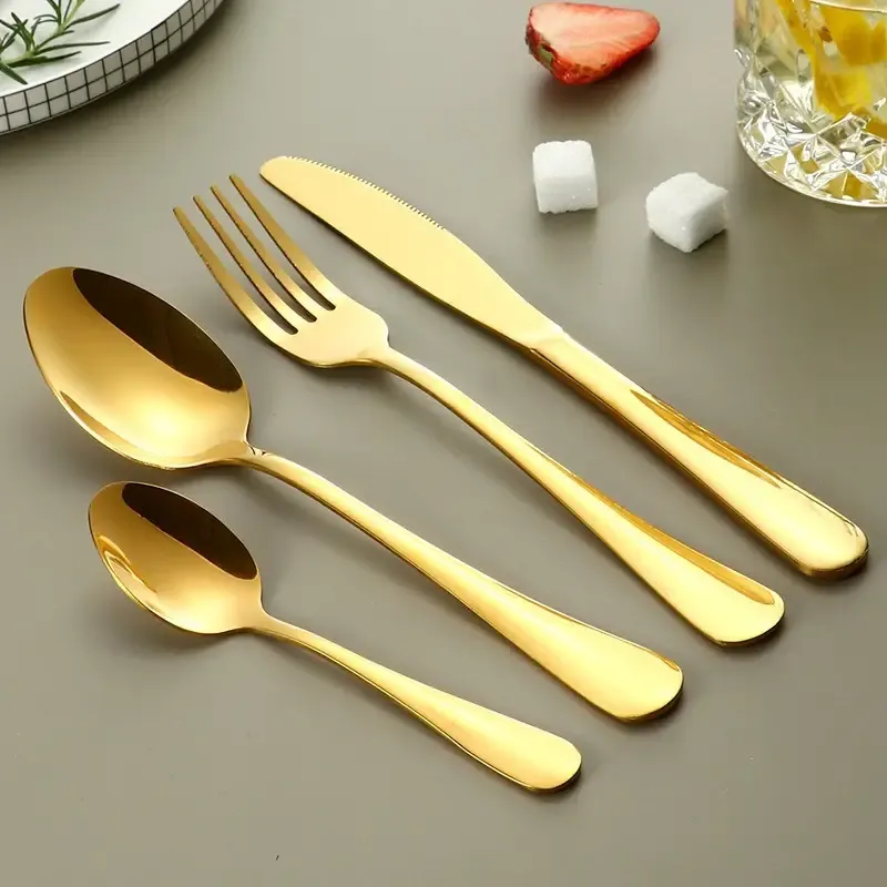 Elegant 24pcs Stainless Steel Cutlery Set - Includes Knives, Forks & Spoons In Gift Box For Dining And Entertaining