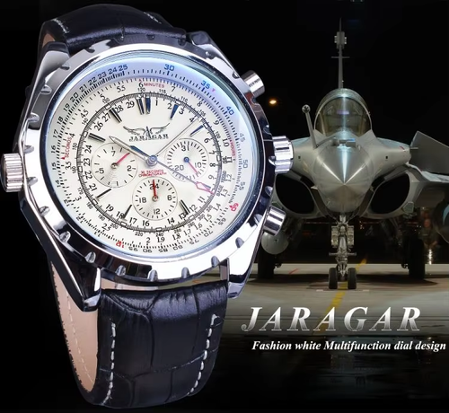Men's Automatic Stainless Steel Strap Watch Skeleton Dial Blue Fashion Men's Mechanical Watch