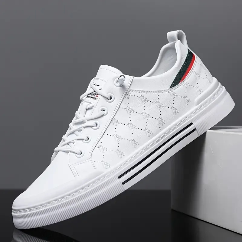 Men's Trendy Solid Skate Shoes, Comfy Non Slip Casual Sneakers For Men's Outdoor Activities