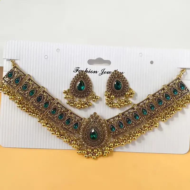 Earrings + necklace vintage jewelry set