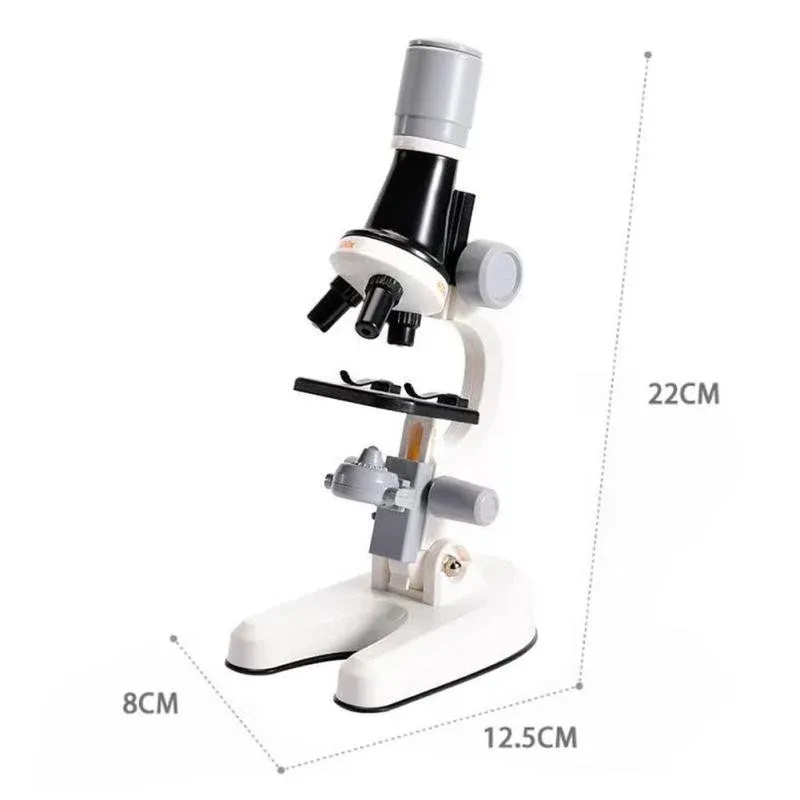 Microscope Kit Lab LED 100X 400X 1200X Home School Educational Toy Gift Refined Biological Microscope For Kids Child Gifts Toys