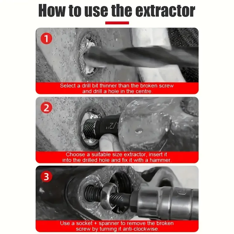 10pcs Metal Nut Removal Tool Set - Hex Bolt & Multi-Tooth Screw Extractor Kit for Home DIY Projects