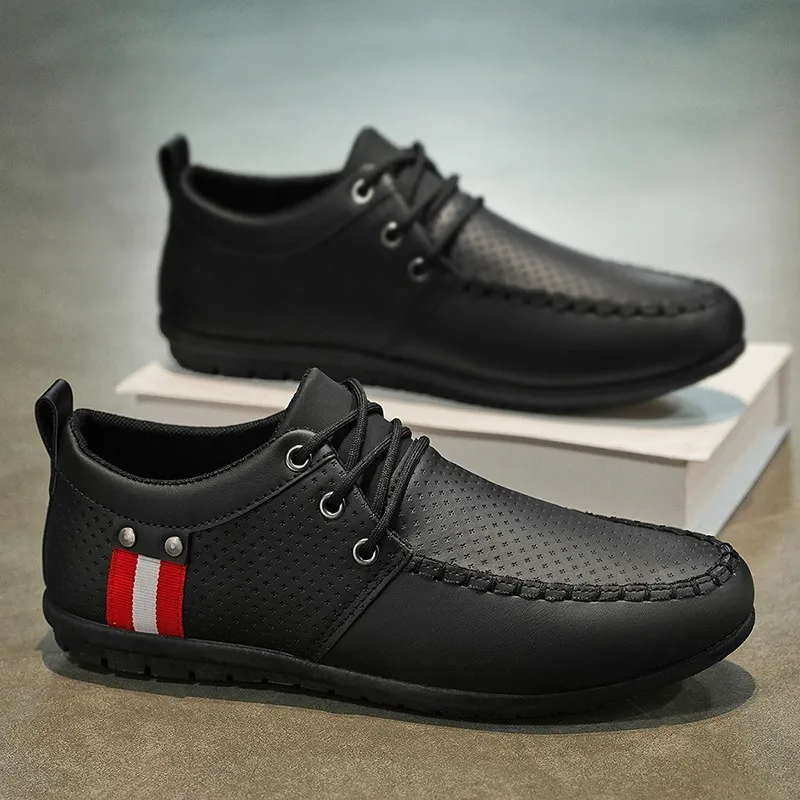 New trendy shoes - young men's shoes - summer casual men's black shoes