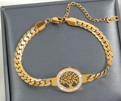 Golden Inlaid Rhinestones
