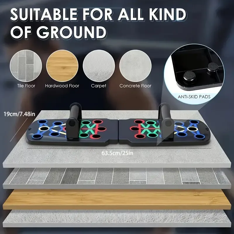 1pc Multifunctional Push Up Board, Portable Foldable Push-up Board, Home Workout Equipment, For Chest Muscle Exercise, Strength Training