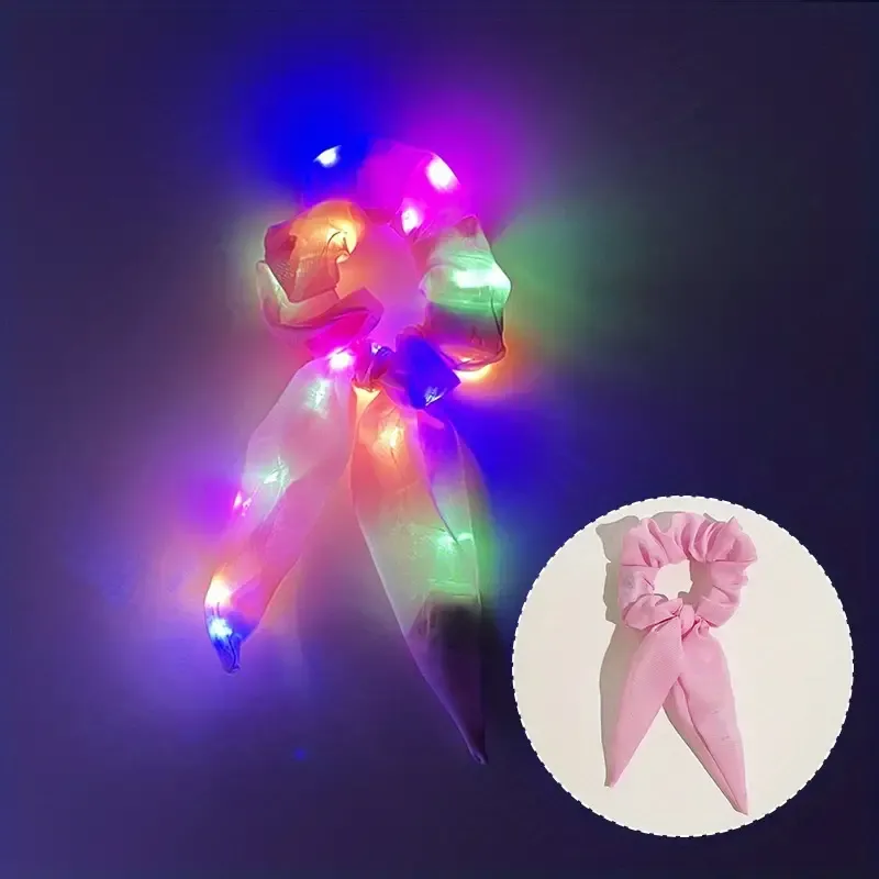 LED Scarves Scrunchies Luminous Hair Tie