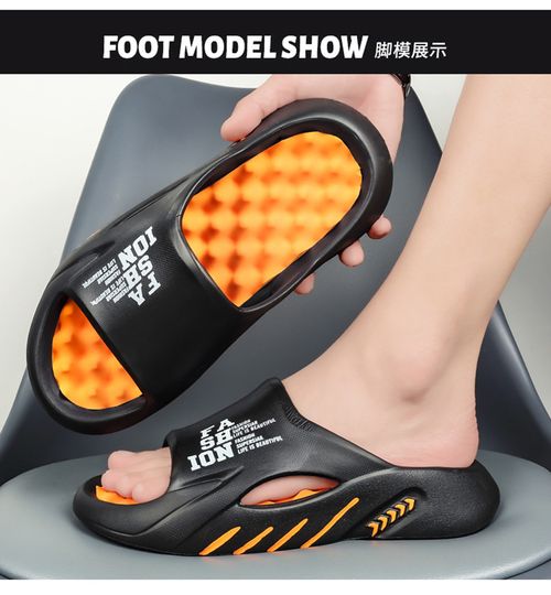 Men's Fashion Slides with Massage Sole - Color Block, Non-Slip EVA Open Toe Sandals for Indoor Outdoor Use, Comfortable Thick Sole Beach & Streetwear