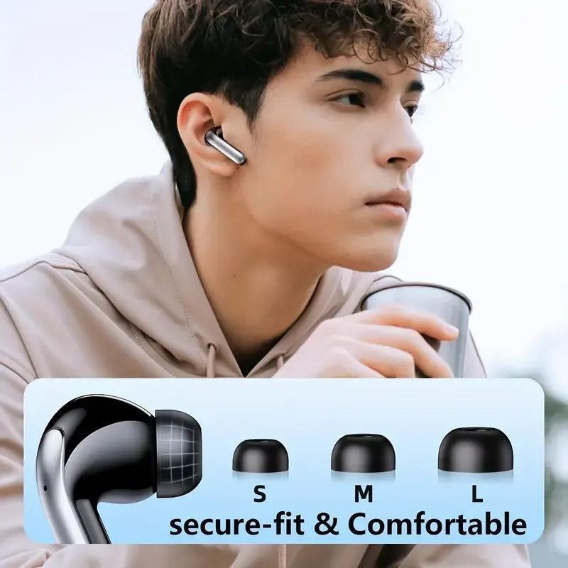 Wireless Earbuds, Bluetooth 5.3 Earbuds, 13MM Speaker, Ultra-Long Playback Time, Type-C Fast Charging Case, Stereo Bluetooth In-Ear Headphones, Suitable for iPhone and Android, Gaming Business Sports Earbuds with Mic. With Digital Power Display