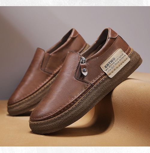 Fashionable and casual flat-bottomed Lefu shoes for young men in sports leather shoes