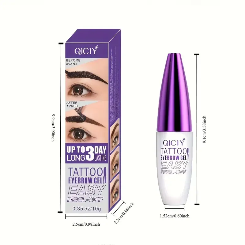 Semi-Permanent Eyebrow Tattoo Gel Paste with Easy Peel-Off Formula for Lasting Waterproof Effect