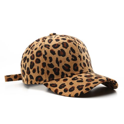 Trendy Leopard Print Corduroy Cap