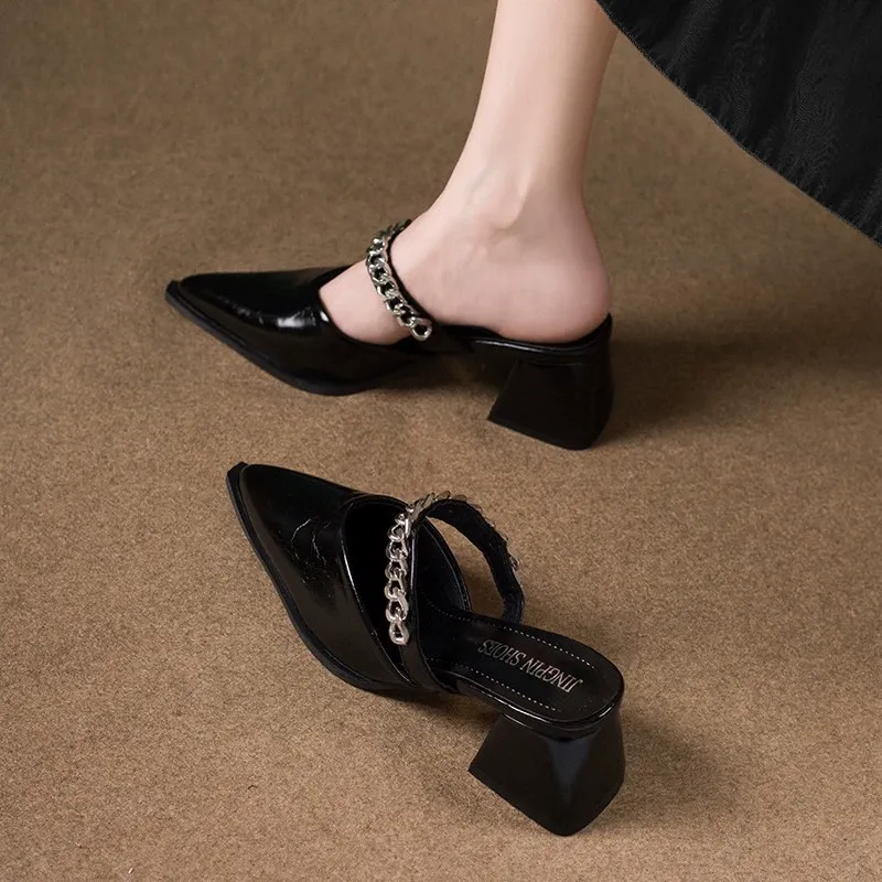 slippers with open back high heels for women