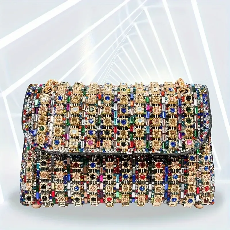Colorful Rhinestone Crossbody Bag