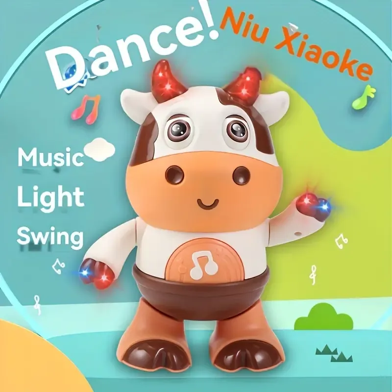 Interactive Dancing Cow Toy with Music and Lights