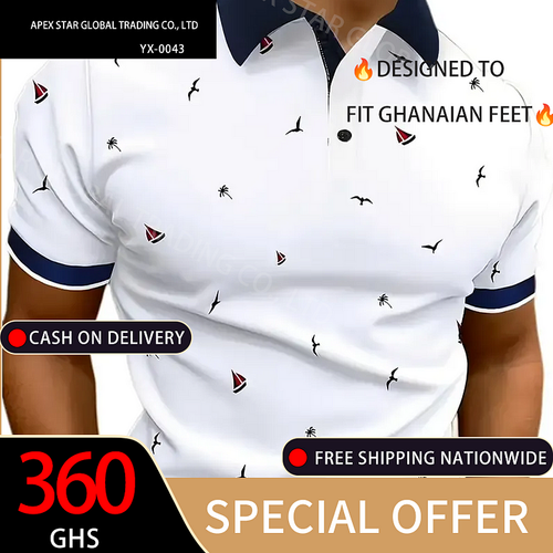 Men's Geometric Graphic Print Golf Shirt