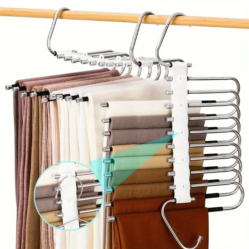 Space-Saving 9-Layer Pants Hanger