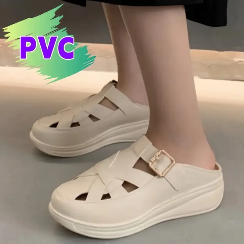 Women's Hollow Out Thick Sole Summer Casual Slides Fashion Slides Thick Bottom Outdoor Slippers