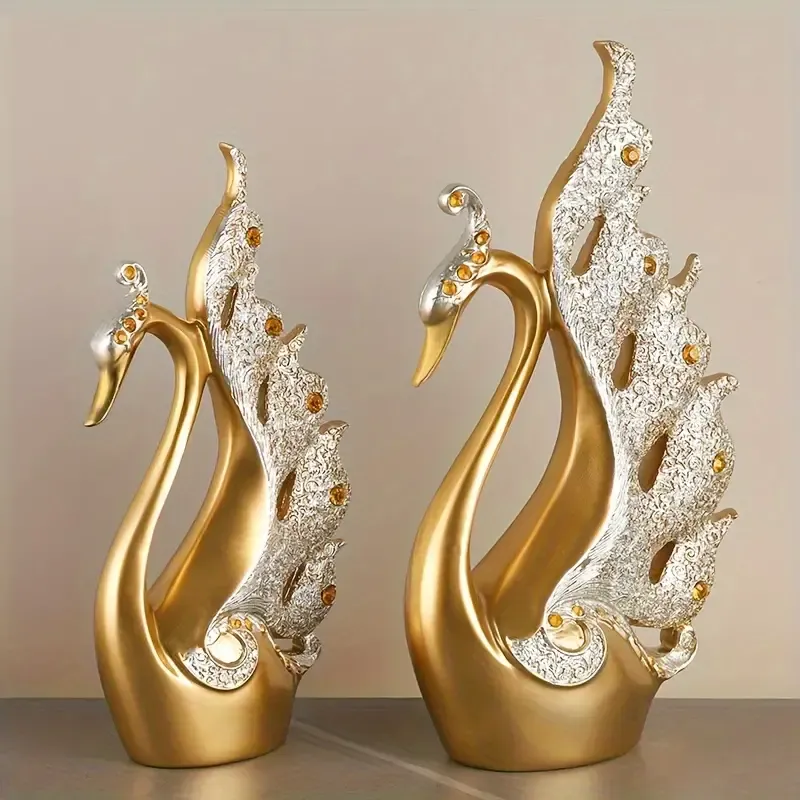 Exquisite Modern Swan Handicraft Statue