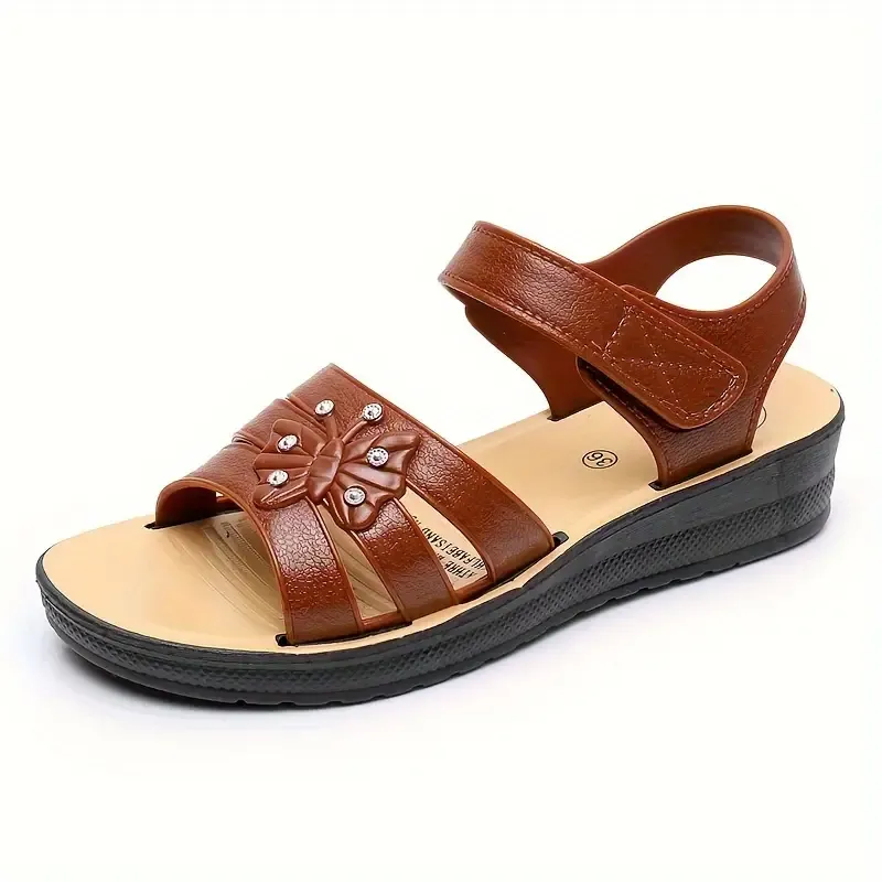 Stylish Comfort Sandals for Women - Soft, Breathable, Anti-Slip Sole, Adjustable Hook & Loop Closure, Perfect for All Seasons, Outdoor Activities, and Casual Attire