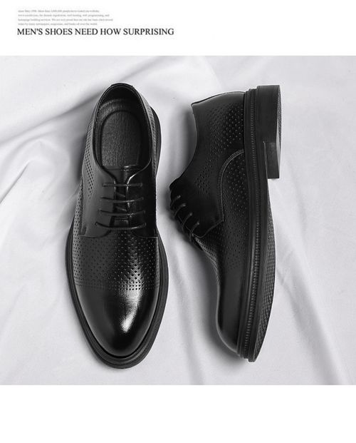 Summer hollow business formal men's low-top casual leather shoes